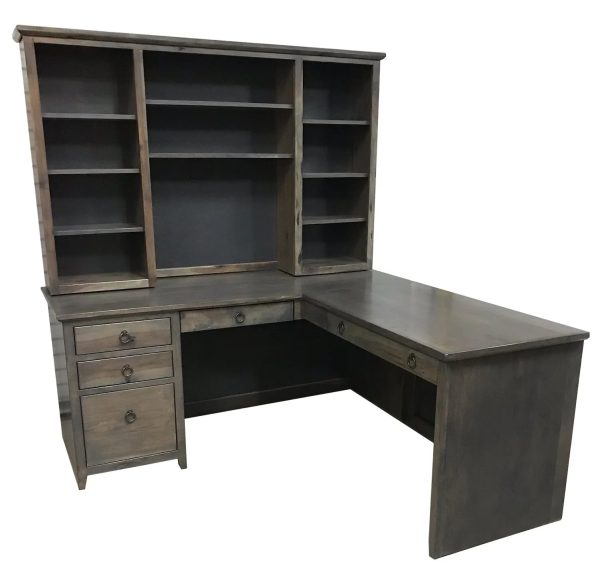 Shaker L Shaped Desk with Hutch Hot on Sale