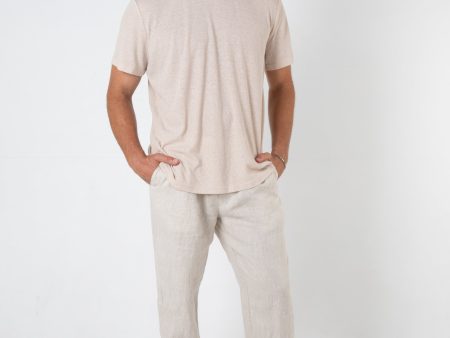 RAVELLO LINEN PANT - NATURAL Online Hot Sale