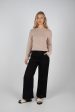 SAWYER WIDE LEG LINEN PANT - BLACK Fashion