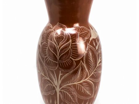 Elongated Red White Vase, Burnished Clay Discount