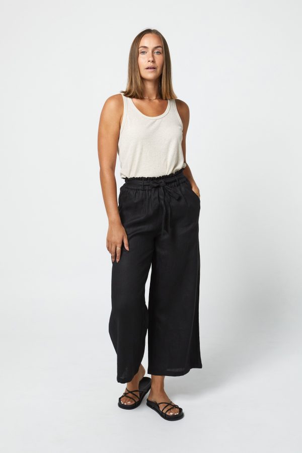 TYLER LINEN PANT - BLACK Online