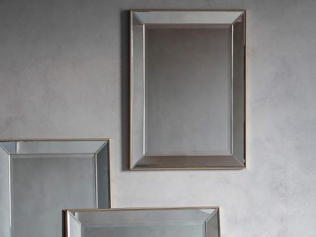 Amos Champagne gold small rectangle mirror For Discount