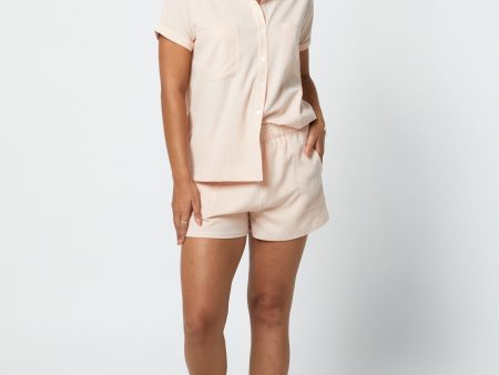 DAYLE SEERSUCKER SHIRT - CORAL PINK Sale