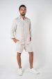 DOLCE LINEN SHORT - SAND STRIPE Hot on Sale