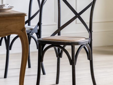 Amos Cafe Chair Black Rattan (2pk) Online Sale