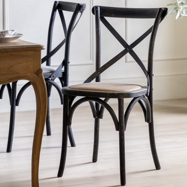 Amos Cafe Chair Black Rattan (2pk) Online Sale