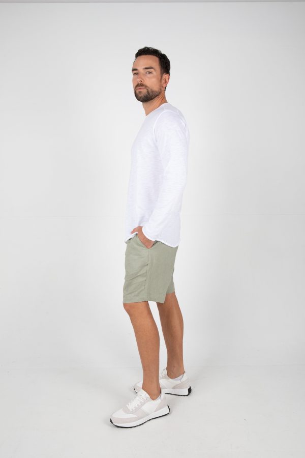 RUFOLO LINEN SHORT - SAGE Online Hot Sale