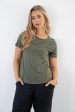 ZEPHYR SLUB TEE - KHAKI For Discount