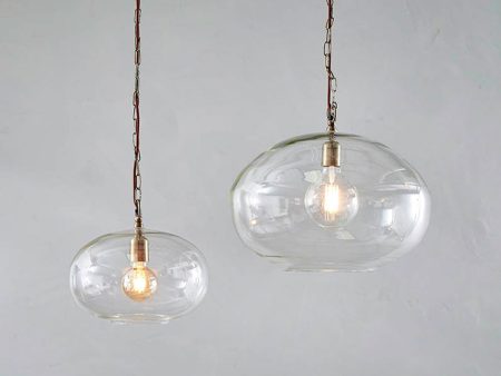 Nkuku Otoro Recycled Clear Glass Pendant Small Round Discount