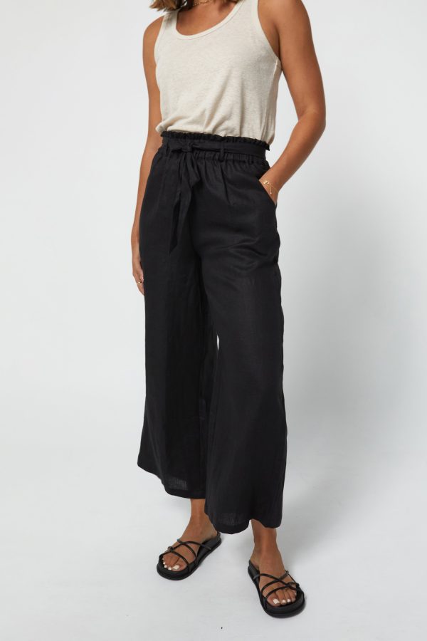 TYLER LINEN PANT - BLACK Online