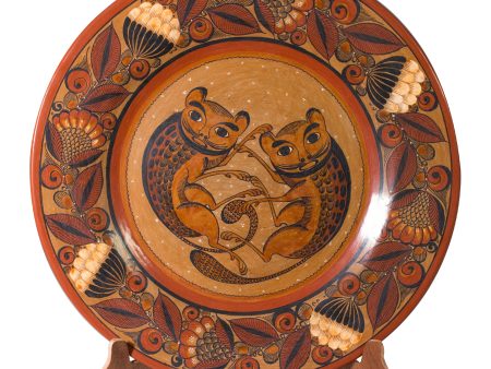 Nahuales Fight Dish, Burnished Clay Online Hot Sale