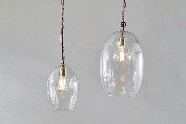 Nkuku Otoro Recycled Clear Glass Pendant Large Oval Online Sale