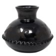 Medallions rounded Semi-flat Jug, Scribed Black Clay For Cheap