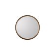 Amos Walnut stained wood medium round mirror For Sale