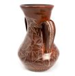 Two-HandledTall Neck Vase,Burnished Clay Hot on Sale