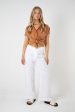 SAWYER WIDE LEG LINEN PANT - WHITE Sale