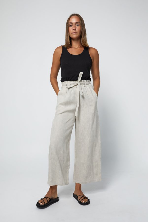 TYLER LINEN PANT - NATURAL Online Sale