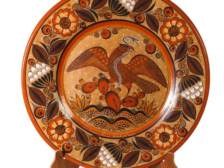 Eagle, Snake and Nopal Dish, Burnished Clay Online