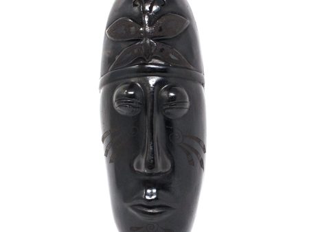 Elongated Butterfly Dream Mask, Scribed Black Clay Hot on Sale