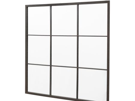 Amos Aged black large square window mirror Online Sale