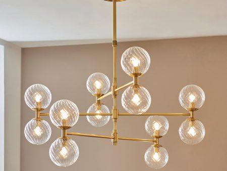 Amos Buckland 12 Light Chandelier Brushed Brass Hot on Sale