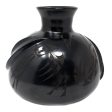 Medium-sized, Two Half-moons Ball Shaped Jug, Scribed Black Clay Online