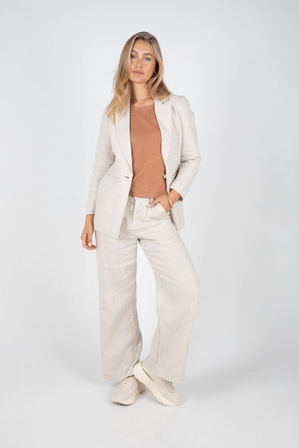 SAWYER WIDE LEG LINEN PANT - NATURAL Fashion