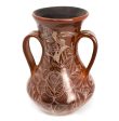 Two-HandledTall Neck Vase,Burnished Clay Hot on Sale