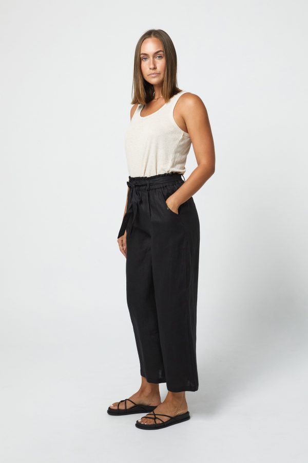 TYLER LINEN PANT - BLACK Online