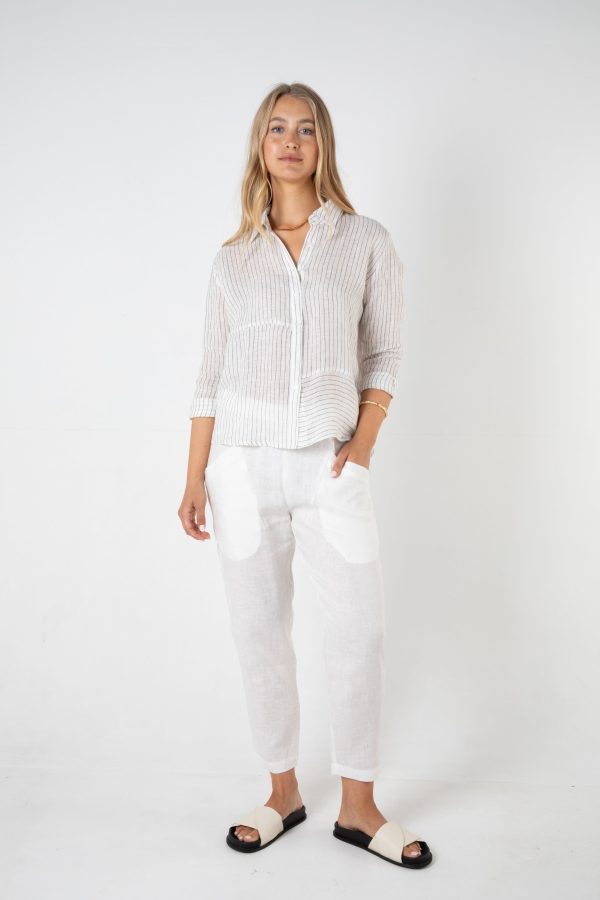 SUTTON HEMP PANT - WHITE For Cheap