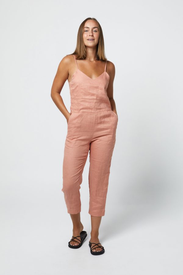 MARLEY LINEN JUMPSUIT - CLAY Fashion