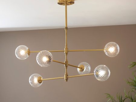 Amos Buckland 6 Light Pendant Brushed Brass Fashion