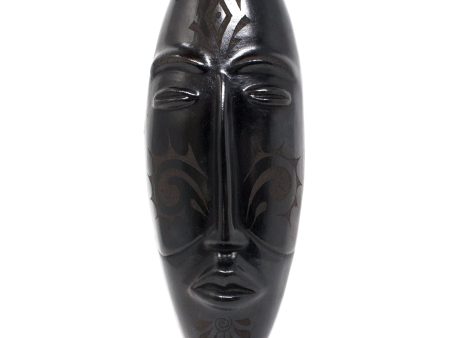 Elongated Kissing Mask, Scribed Black Clay Supply