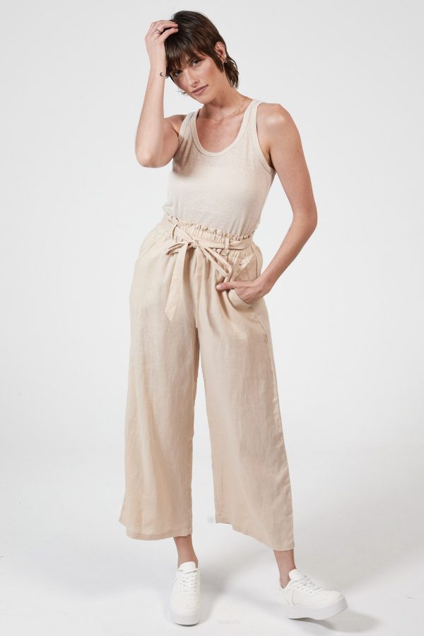 TYLER LINEN PANT - SOFT PINK For Sale