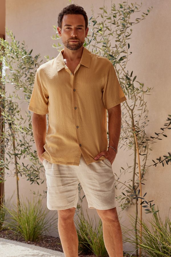 RUFOLO LINEN SHORT - NATURAL on Sale