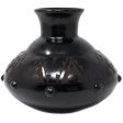 Semi-flat, Maw and Mouth Rounding Dots Jug, Scribed Black Clay Cheap