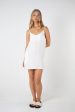 REMI LINEN DRESS - WHITE Online now