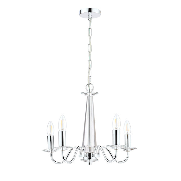 Laura Ashley Blake 5 Light Chandelier Polished Chrome Online Hot Sale