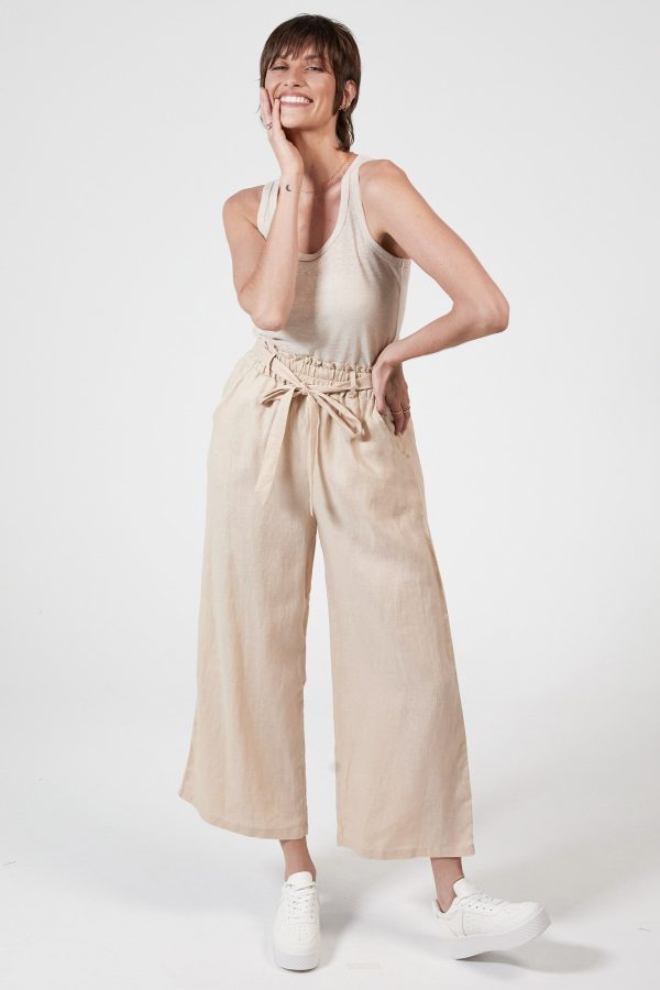 TYLER LINEN PANT - SOFT PINK For Sale