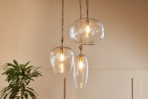 Nkuku Otoro 3 Light Recycled Clear Glass Cluster Pendant on Sale