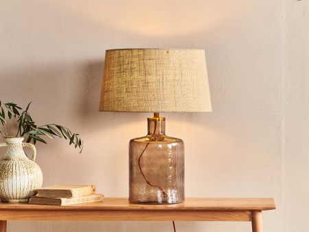 Nkuku Edina Recycled Smoke Brown Glass Table Lamp Small Sale