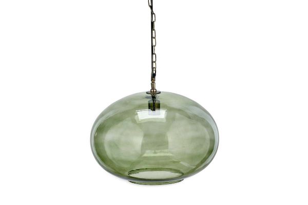 Nkuku Otoro Recycled Green Glass Pendant Large Round Discount