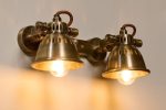 Nkuku Tubu Brass Double Spot Light Antique Brass Finish For Cheap