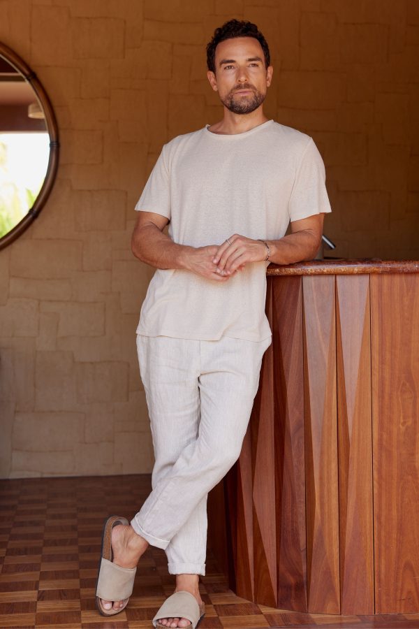 RAVELLO LINEN PANT - NATURAL Online Hot Sale