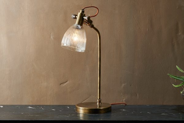 Nkuku Rarni Recycled Glass Table Lamp Antique Brass For Cheap