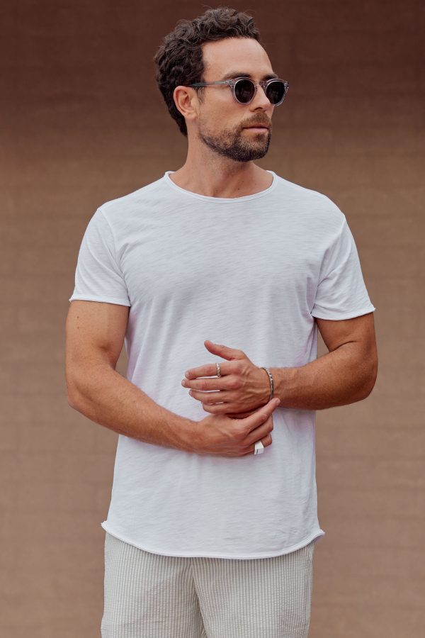 ORTEGA SLUB TEE - WHITE For Cheap