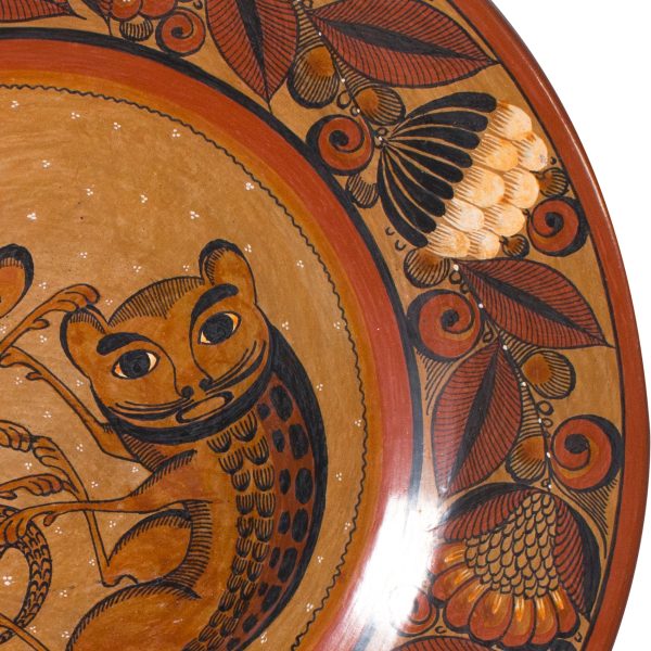 Nahuales Fight Dish, Burnished Clay Online Hot Sale