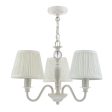 Laura Ashley Ellis 3 Light Chandelier Satin Grey with Shades For Sale