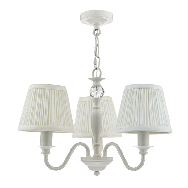 Laura Ashley Ellis 3 Light Chandelier Satin Grey with Shades For Sale