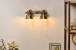 Nkuku Tubu Brass Double Spot Light Antique Brass Finish For Cheap